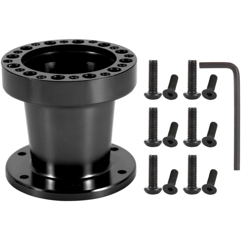 Image of Eosnow - 3 Zoll Universal Auto Lenkradnabe Aluminium Spacer Lenkradnabe Adapter Kit (Schwarz)