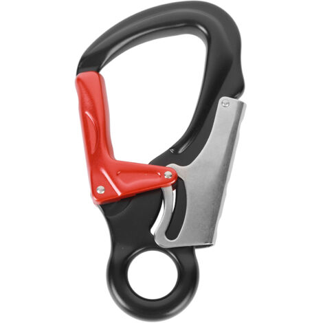 Eosnow 35KN Kletterkarabiner-Clips D-frmige robuste Karabiner zum Abseilen von Felsen, Bergsteigen, Schwarz, Rot