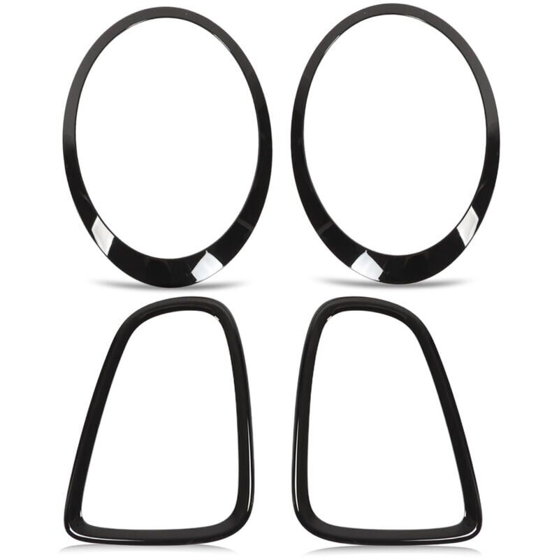Forehill - Eosnow 4 pièces noir brillant phare feu arrière Surround capots de bordure de remplacement pour Mini R56 R57 R58 R59 Cooper s jcw 2007 –
