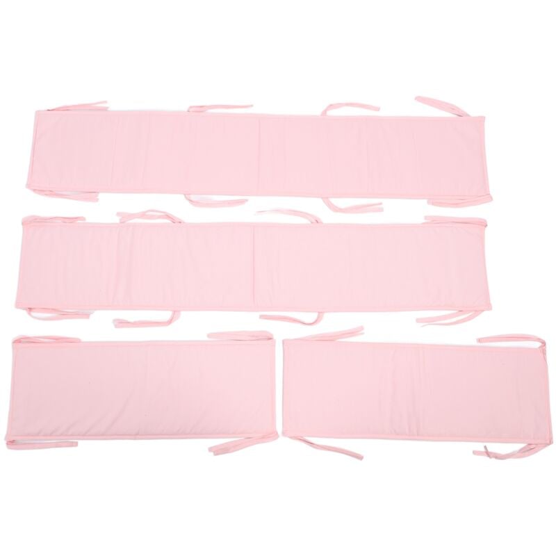 4 pièces pare-chocs bébé rembourré pour berceaux pleine taille Protection contre les collisions couleur unie doux respirant doublure de berceau