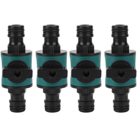 Eosnow 4er-Set Schlauch-Schnellverbinder, doppelköpfiger, auslaufsicherer Kunststoff-Gartenadapter für Bewässerungssysteme