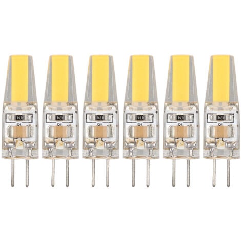 Eosnow 6 pièces 6W 500LM G4 ampoule LED COB Gel de silice lampe à économie d'énergie ampoule pour plafonnier applique lampe de Table 220V blanc chaud