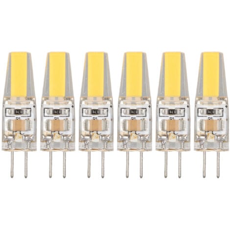 EOSNOW Decdeal 6 pièces 6W 500LM G4 ampoule LED COB Gel de silice lampe à économie d'énergie ampoule pour plafonnier applique lampe de Table 220V blanc chaud