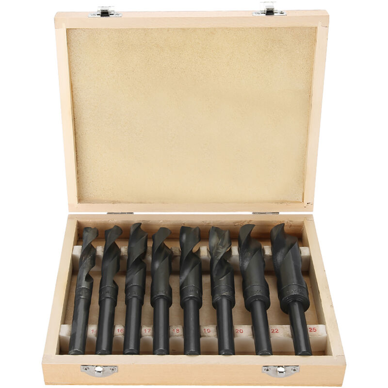 Eosnow - 8 pièces/lot 14-25mm haute vitesse en acier au carbone forets hss tige réduite hss forets hélicoïdaux