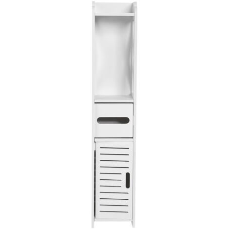 Eosnow 80x15,5x15 cm Mobile per WC da bagno Armadietto in legno bianco Scaffale per fazzoletti