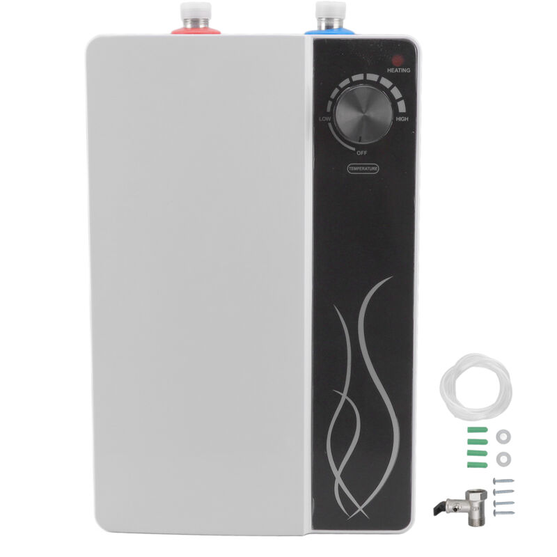 Eosnow - 8L électrique Mini réservoir chauffe-eau,chauffe-eau électrique,avec sortie d'eau supérieure,pour cuisine eu 220 V,blanc