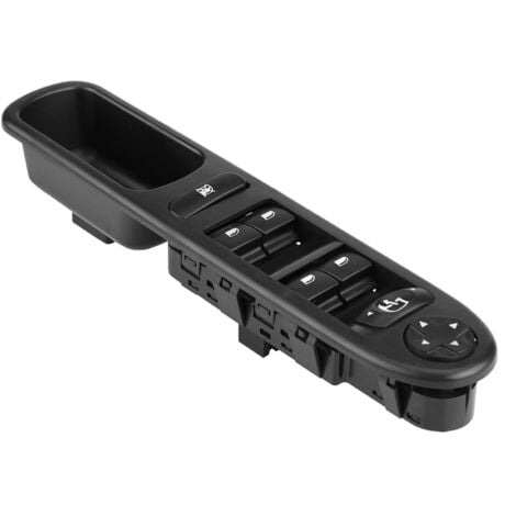 Eosnow 96642444XT, interruttore alzacristallo elettrico antiusura anteriore sinistro nero ABS sostitutivo per riparazione Peugeot 207