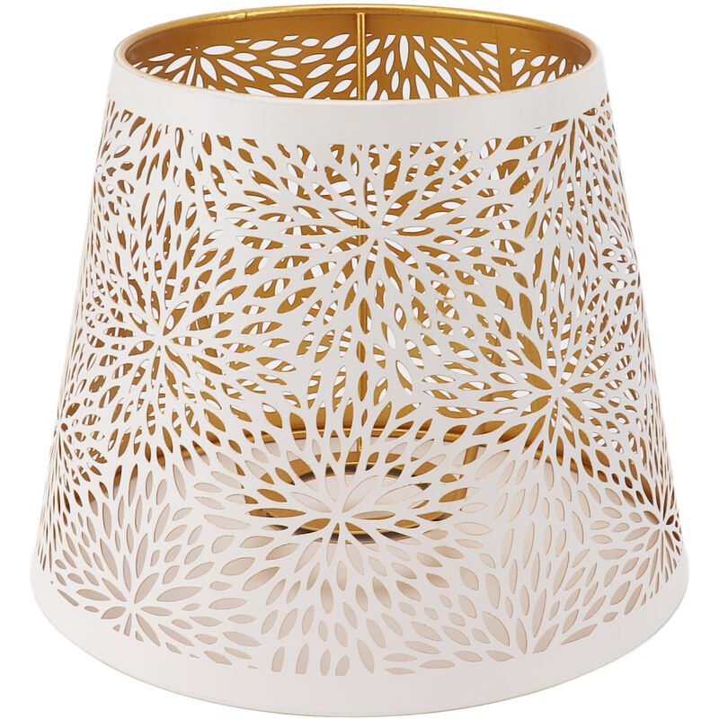 Abat-jour E27 E26, motif de fleurs sculptées blanches, Design moderne en fer, Installation facile, abat-jour d'ampoule pour la maison et le salon