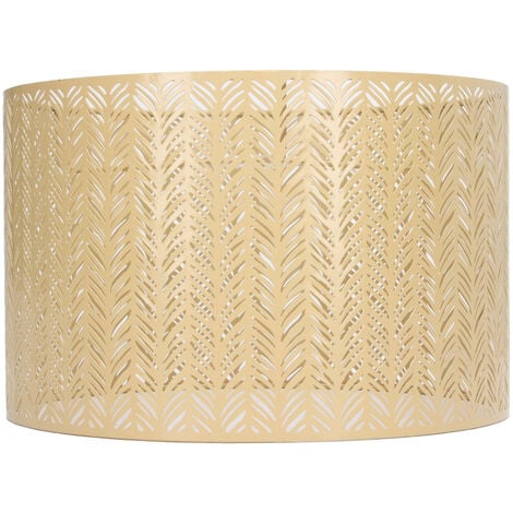 Eosnow Abat-jour tambour E27 E14, Clip en forme de feuille de sapin, couvercle d'abat-jour décoratif en métal ajouré pour lampe de plafond murale de Table, or