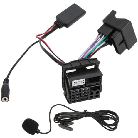 Eosnow Adaptateur de cble Audio Bluetooth 5.0 Aux 12 broches, remplacement mains libres pour Microphone pour Peugeot 207 307 407 308