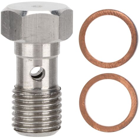Eosnow Adaptateur de raccord de frein en acier inoxydable, boulon Banjo UNF 7/16 pouces x 20, 25mm de Long, avec 2 rondelles