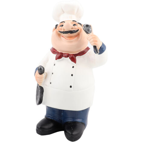 Eosnow American Vintage Country Happy Chef Harz Figur Home Restaurant Cafe Tablet Decor (71110-04)
