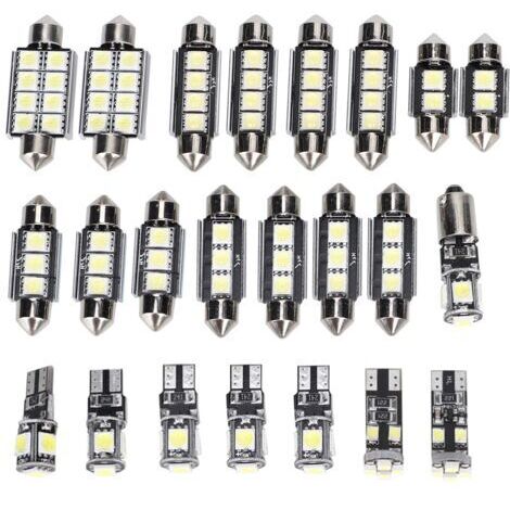 Eosnow Ampoule LED blanche 6500K 150LM 12V T10 SMD pour lampe de lecture de voiture (23 pièces)
