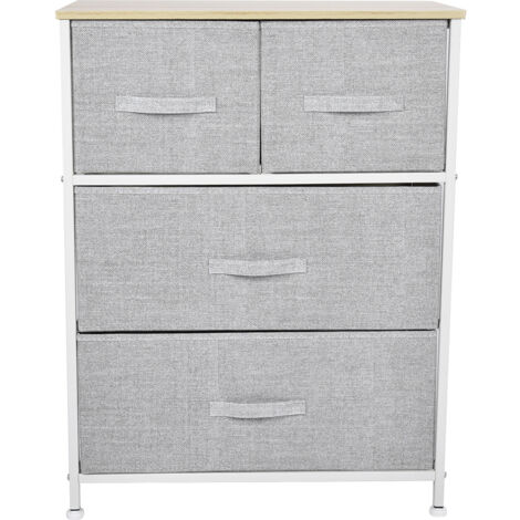 Tour De Rangement 4 Tiroirs Plastique Noir Sur Roulettes | Meuble Organisateur Bureau/Cuisine/SDB | 84x40cm | Fab EU