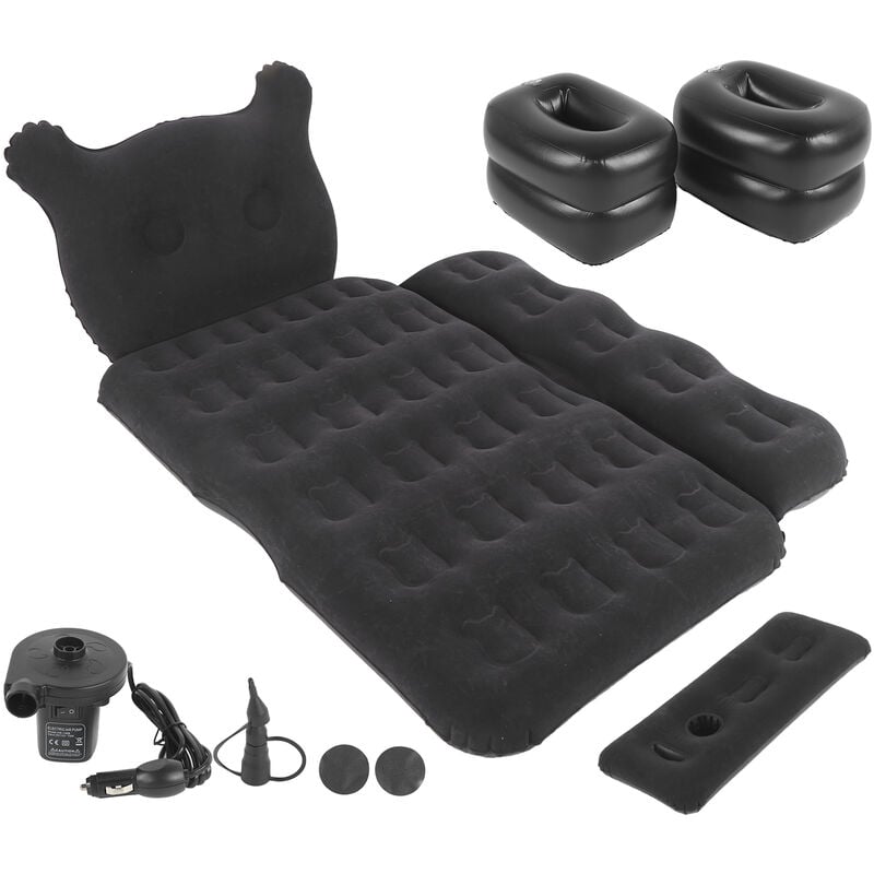Matelas gonflable gonflable pour voiture, lit flottant, Portable, dessin animé, joli noir, universel, 12V, pour voyage et Camping - Eosnow