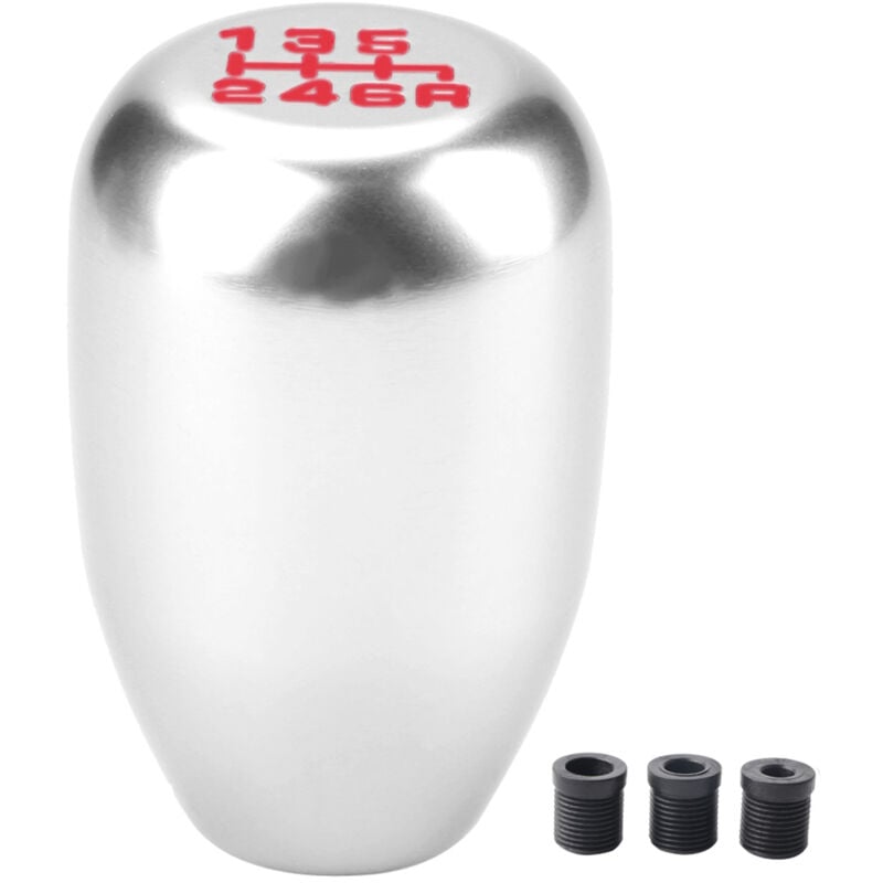 Image of Eosnow - Auto Universal Modifikation Manueller Knopf Schaltkopf Schalthebel 6 Gang (Silber)