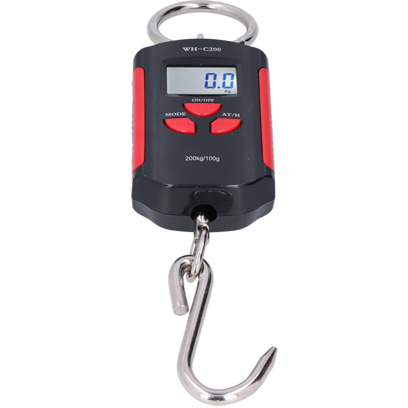 Eosnow Balance de grue 200KG, crochet de pondération suspendu robuste, Steelyard, rétro-éclairage électronique Portable HD (rouge noir)