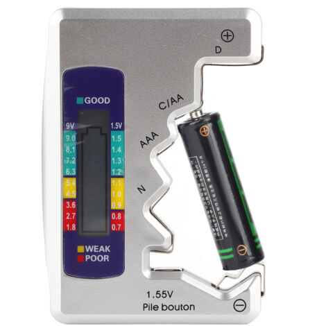 Eosnow Batterie -Tester, Universalmesser, Knopfzellenbatterien Spannungsbatterie -Batterie -Test auf Messleistung