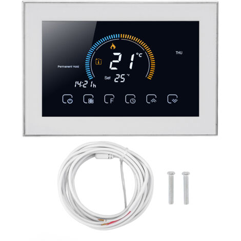 Eosnow BHT 8000 GB Smart programmierbare Thermostat -Sprach -App -Kontrollraum mit LCD -Touchscreen Weiß