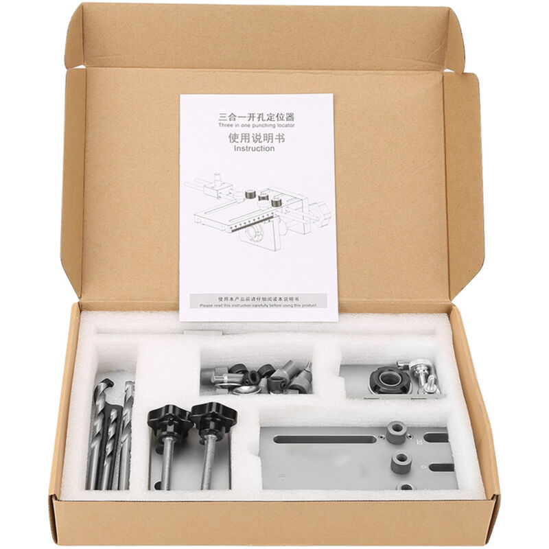 Image of Eosnow - Bohrerführung für Holzbearbeitung, Stärke 3 Zoll, selbstzentrierende Dübellehre, verstellbar für Jig Guide Locator Kit