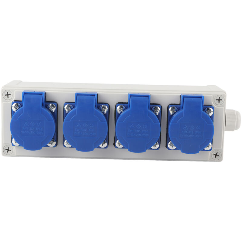 Eosnow Boîte de prise extérieure étanche, avec interrupteur, prise électrique murale étanche à la pluie, prises électriques à 4 positions