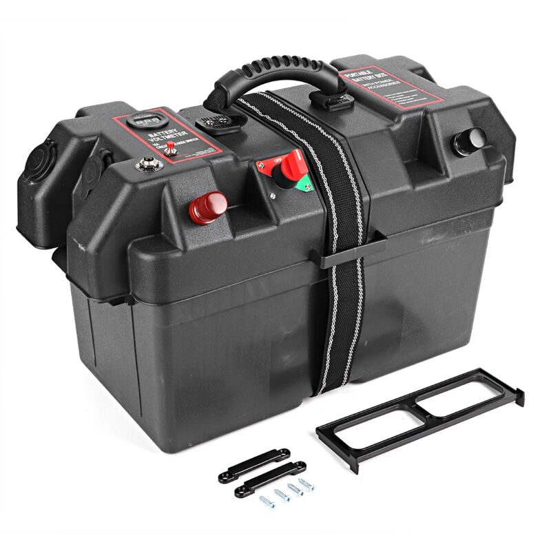 Boîtier de batterie, Station centrale d'alimentation de moteur à accès facile, affichage de charge de prise 12V, coque durable pour tableau arrière