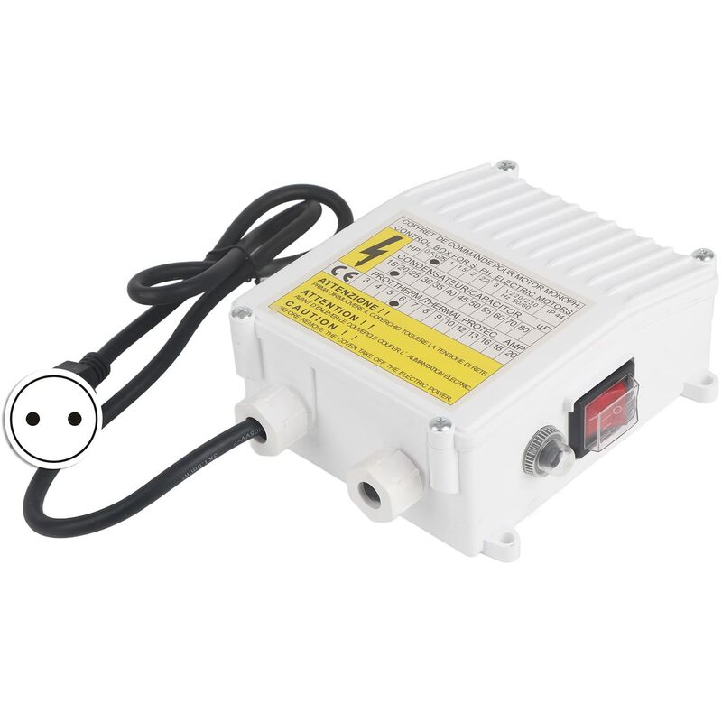 Botier de commande de pompe intégré, contrleur de disjoncteur de protection thermique pour pompes d'aspiration domestiques submersibles à puits