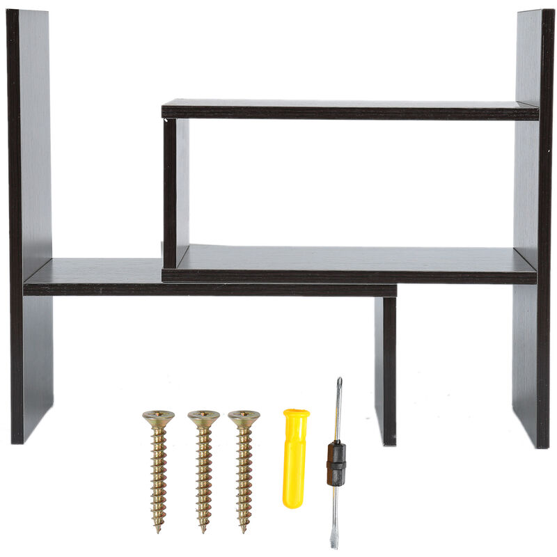 Eosnow - Bricolage Table bureau support de rangement présentoir organisateur comptoir bibliothèque noyer foncé