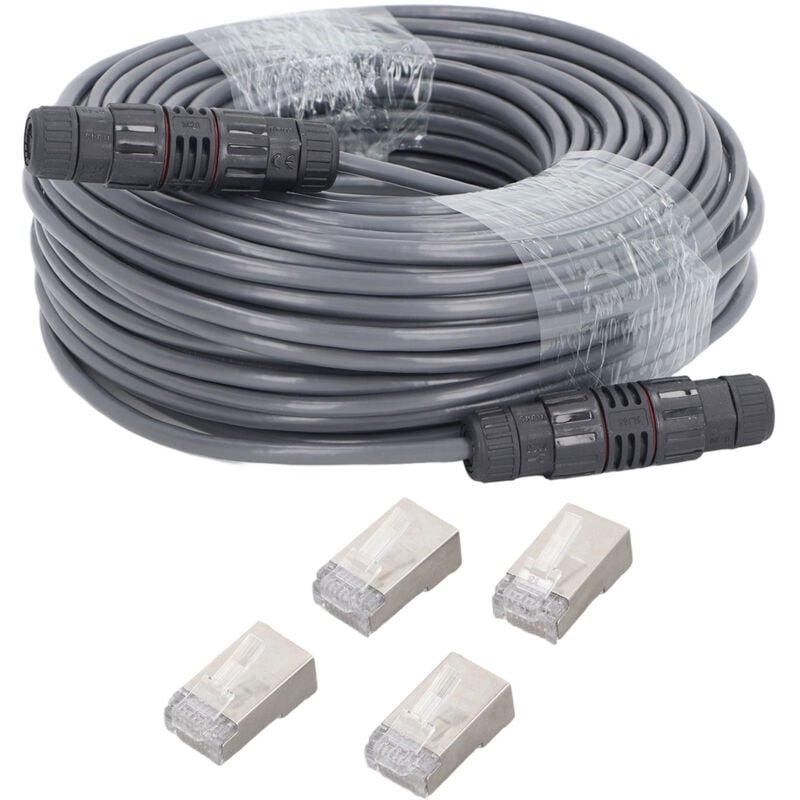 Cable d'extension Starlink de 150 pieds, extensible jusqu'à 225 pieds, étanche IP68, prise en charge du protocole Starlink de 1000M - Eosnow