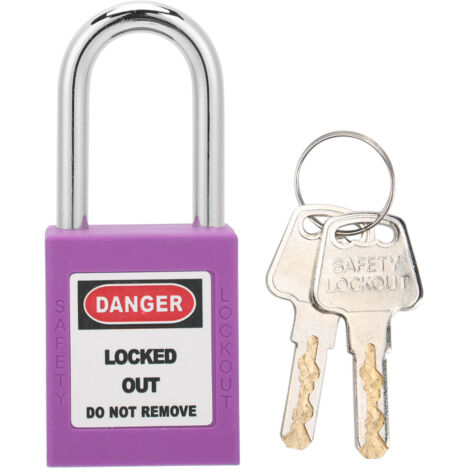 Eosnow Cadenas de sécurité de 38 mm isolant en plastique industriel en nylon PA en acier pour l'énergie chimique, électrique, nucléaire (violet)