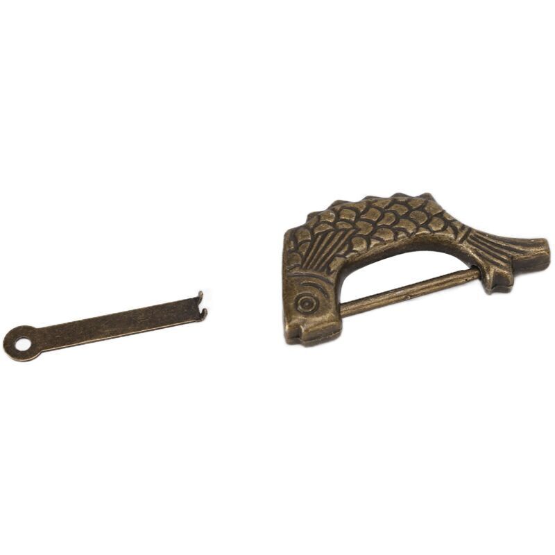 Eosnow Cadenas rétro en forme de poisson, style ancien, en laiton, espacement de 3,2 cm, pour boîte à bijoux