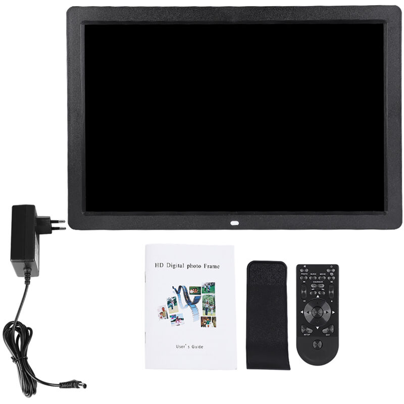 Cadre Photo numérique 17 pouces, 1440x900hd, réveil, lecteur d'album, télécommande, noir, ue, 110-240V - Eosnow