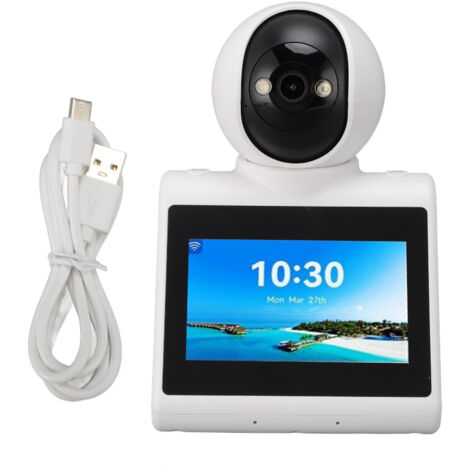 Eosnow Caméra intelligente d'appel vidéo, avec écran HD, appel bidirectionnel en un clic, sécurité intérieure 2K
