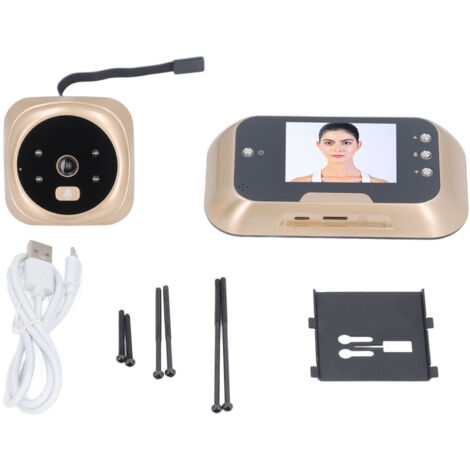 Eosnow Caméra judas prise de Photo automatique, étanche, Angle de vision de 120 °, Vision nocturne infrarouge, sonnette visuelle pour appartement, 1050mAh