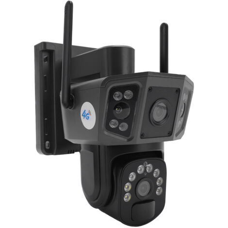 Eosnow Caméras de sécurité 4K, 4G 8MP HD, double objectif, batterie, surveillance extérieure, détection humaine pour la maison