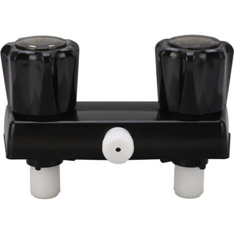 Eosnow Campervan Shower Faucet Valve Diverter Mix Control with 2 Knob Wheel for Motorhomes, Black
