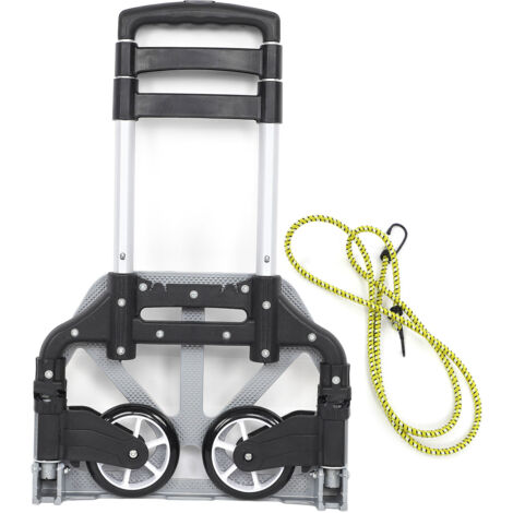 Eosnow Carrello portabagagli in alluminio compatto pieghevole da 80 kg per carichi pesanti, pieghevole