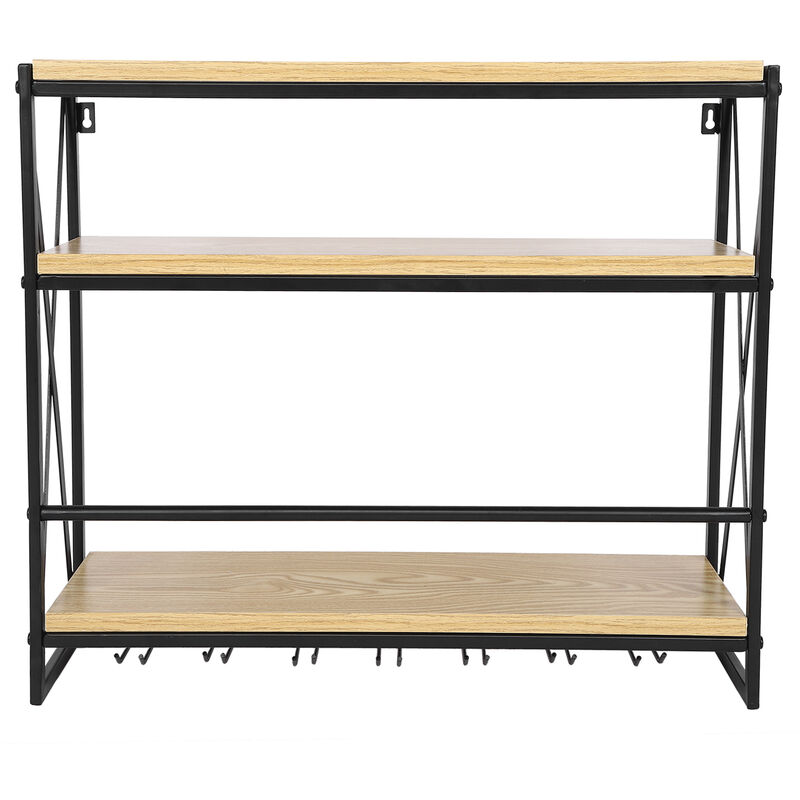 Eosnow - Casier à vin mural en métal 3 couches, support de bouteille de vin suspendu en métal, support en verre