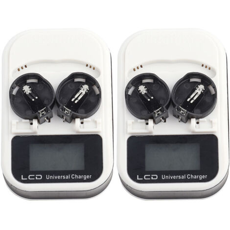 Eosnow Chargeur avec écran LCD Rechargeable, 2 pièces, pour batterie au Lithium bouton LIR2016 LIR2025 LIR2032