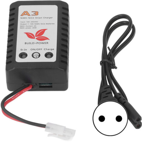 Eosnow Chargeur de batterie intelligent 20W avec indicateur LED, pour pack de cellules NiMH NiCd 6V 7.2V 8.4V 9.6V AC 110-240V, prise ue
