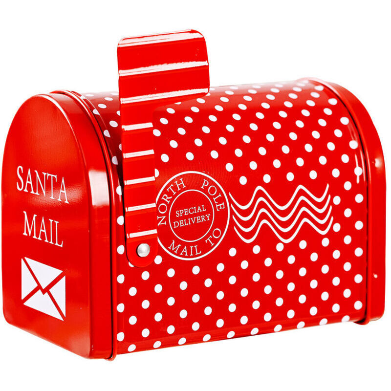 Eosnow Christmas Mailbox, Tin Box, Children's Gift Envelope, Outdoor House Garden Decorations