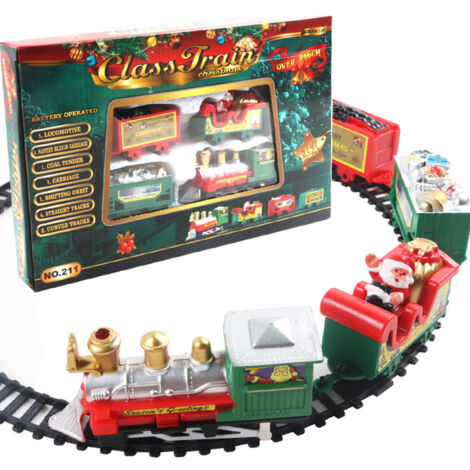 Eosnow – Coffret de train électrique de Noël – Décoration sapin – Circonférence de voie 216 cm – Plastique ABS durable