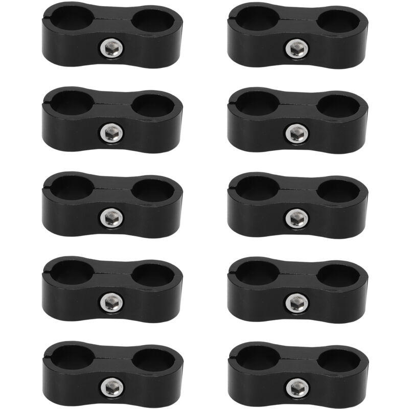 Collier de séparation de tuyau 6AN, 10 pièces, en alliage d'aluminium, conduite de carburant pour conduites de frein à huile 3/8, tuyau d'eau - Eosnow