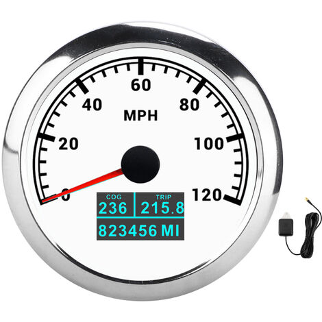 Eosnow Compteur de vitesse GPS 85mm, 0 à 60 km/h, écran LCD, odomètre avec  rétro