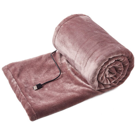 Eosnow Couverture chauffante électrique USB, chauffage Intelligent à température constante pour le bureau familial, 140x80cm, rose poussiéreux
