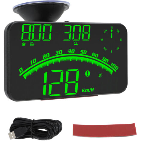 Eosnow cran LED HUD intelligent, alarme de vitesse haute définition, GPS multifonction, compteur de vitesse universel 5V pour voitures et camions, vert