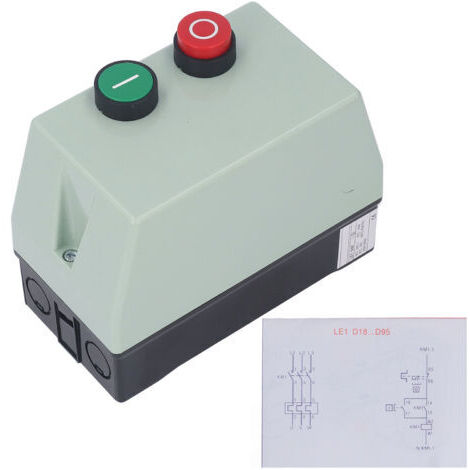 Eosnow Démarreur de moteur électrique magnétique IP55 interrupteur de commande de démarrage de moteur étanche monophasé 220 230 V 3 phases 380 400 V