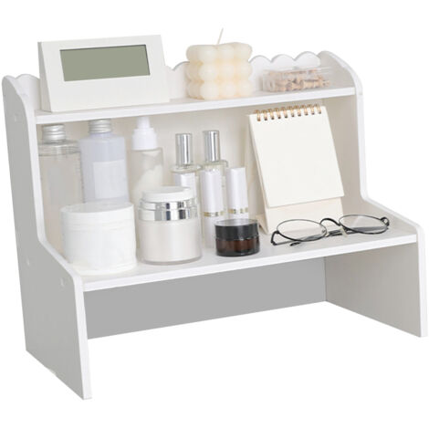 Eosnow Desktop-Holz-Display-Regal, Schreibtisch, mehrschichtiges Lagerregal, Mini-Bücherregal, Kosmetik-Organizer S
