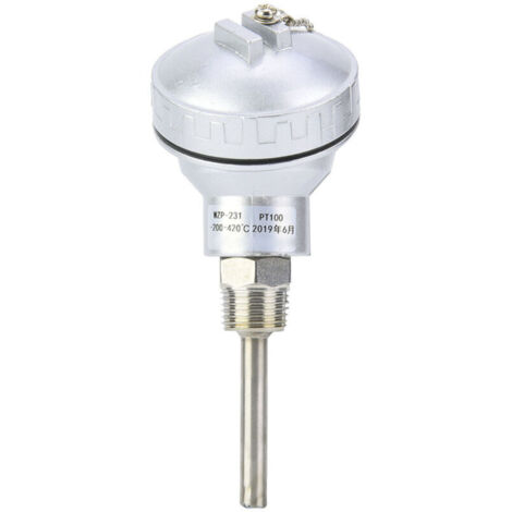 Eosnow Détecteur de température à résistance Sonde de capteur PT100 Tête de borne de thermocouple à filetage NPT 1/2" (PT 50 mm)