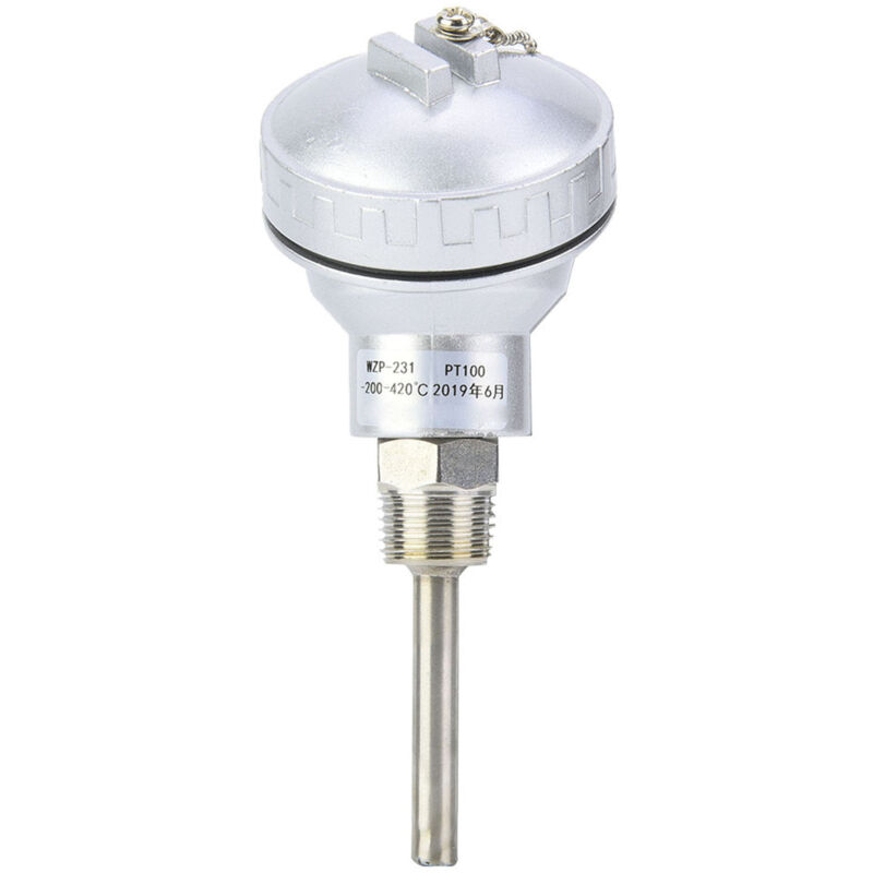Détecteur de température à résistance Sonde de capteur PT100 Tête de borne de thermocouple à filetage npt 1/2' (pt 50 mm) - Eosnow